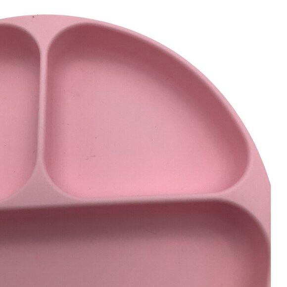 Bumkins Silicone Grip Divided Plate For Babies & Toddlers Pink Suction Base - Picture 8 of 11